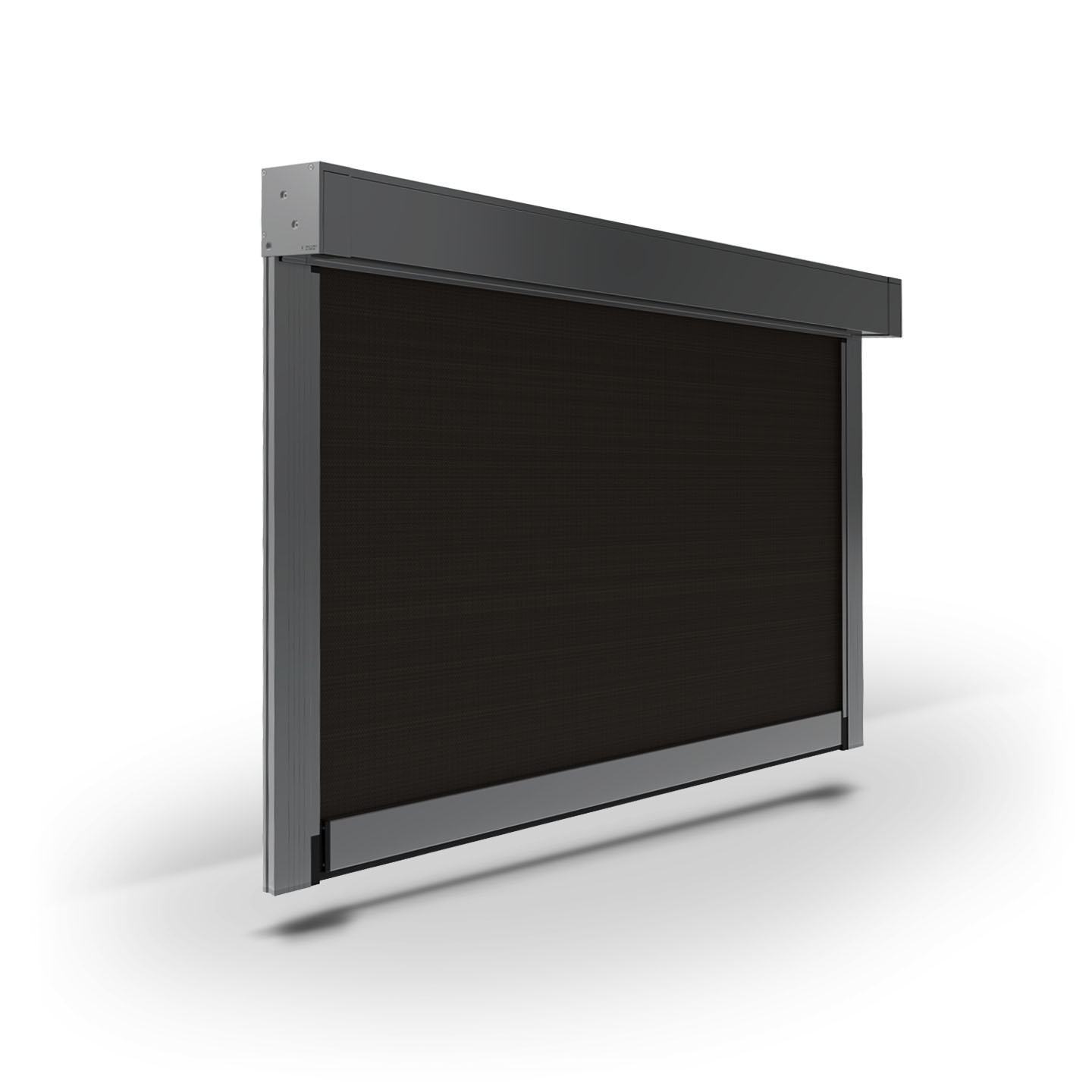 Zipscreen fully enclosed cassette zipscreen blind in black